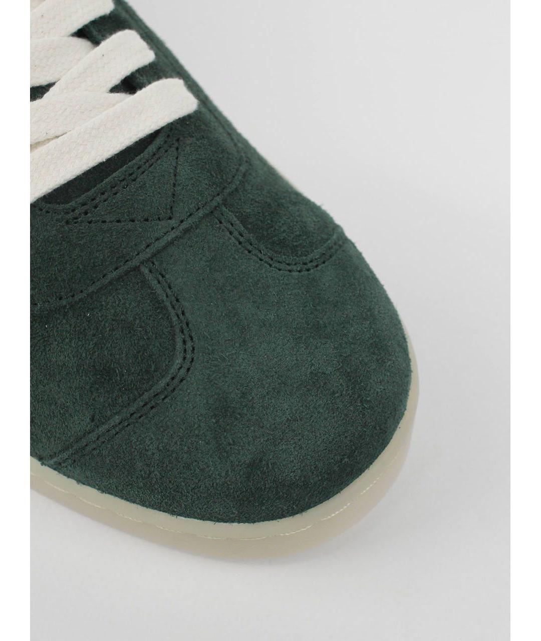 PRADA Зеленые замшевые низкие кроссовки / кеды, фото 5