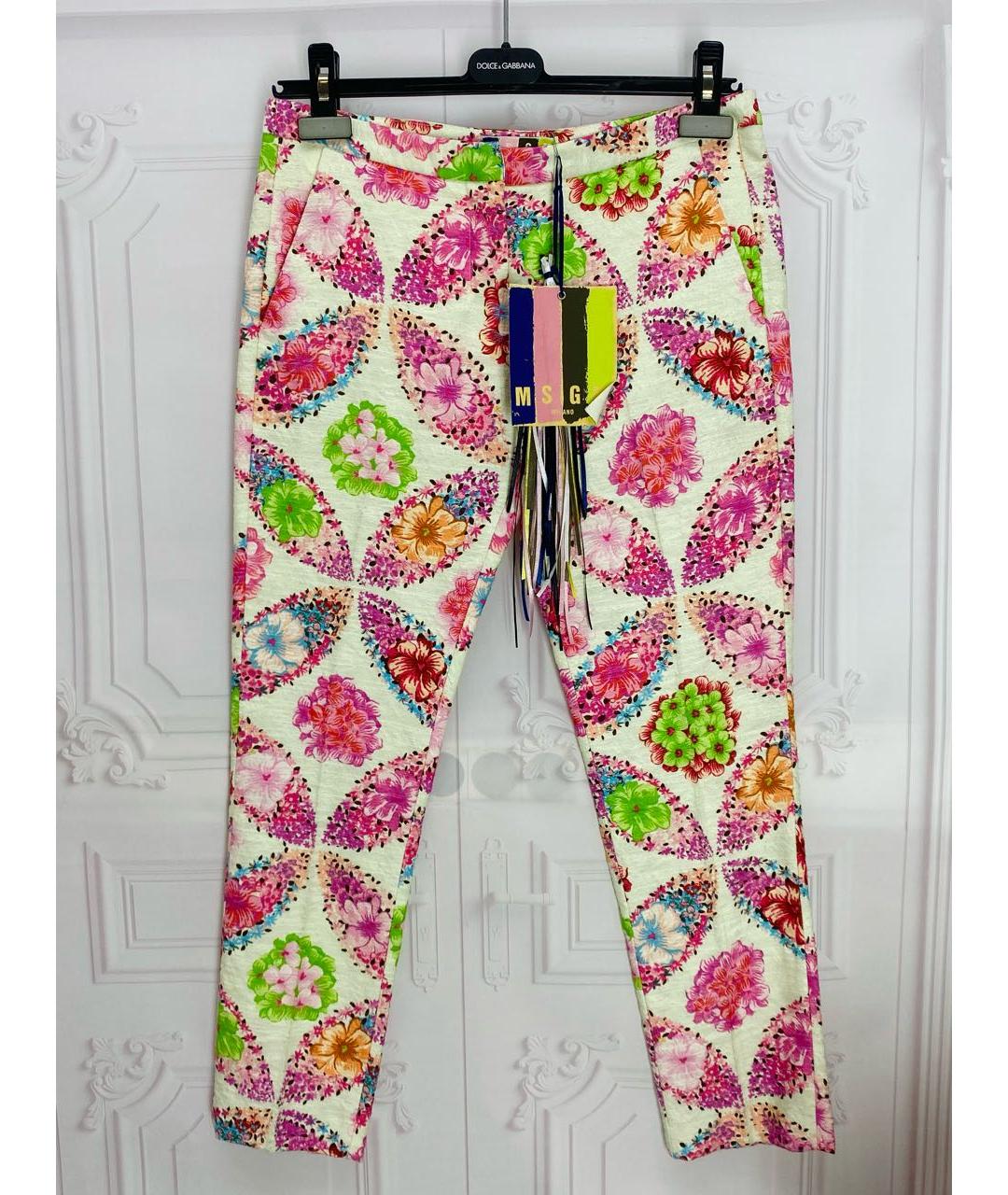 MSGM Мульти хлопковые прямые брюки, фото 4
