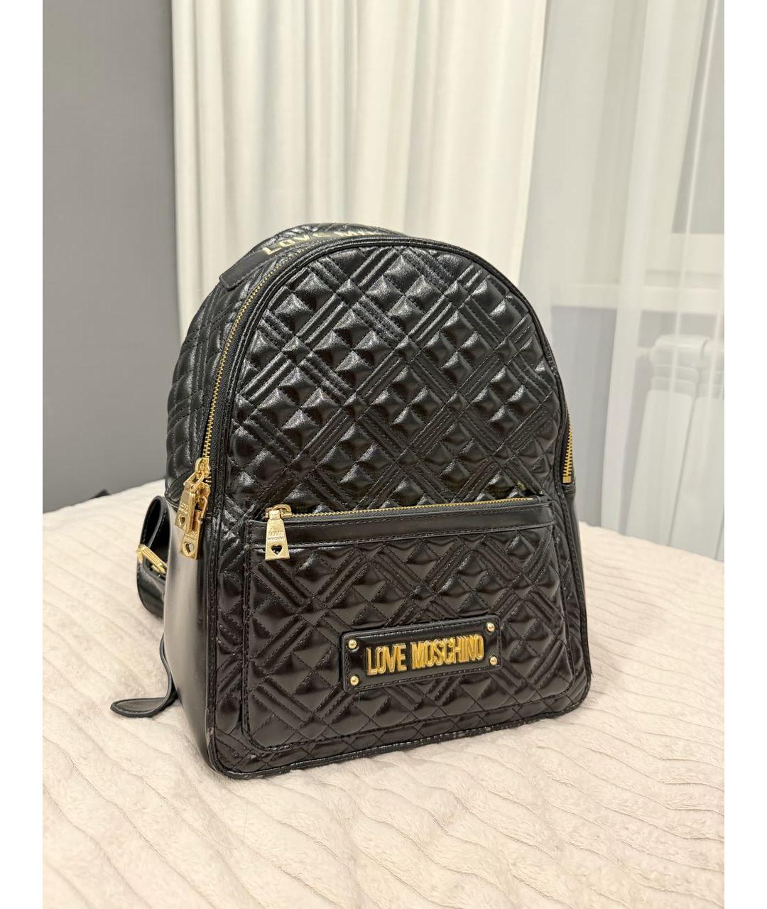 LOVE MOSCHINO Черный рюкзак из искусственной кожи, фото 2