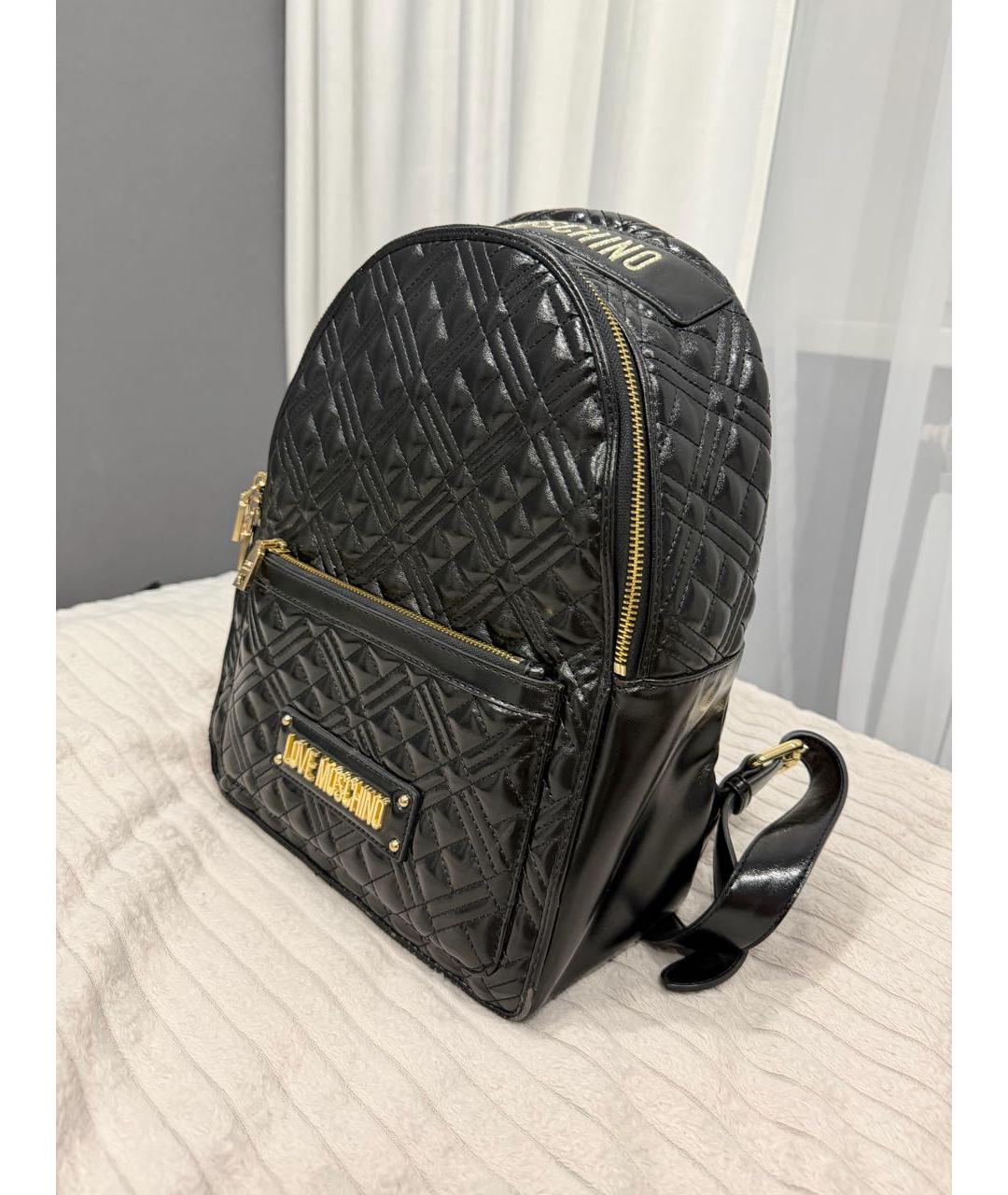 LOVE MOSCHINO Черный рюкзак из искусственной кожи, фото 5
