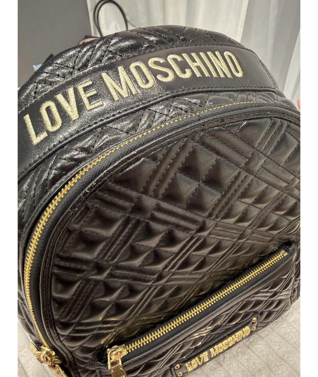 LOVE MOSCHINO Черный рюкзак из искусственной кожи, фото 7