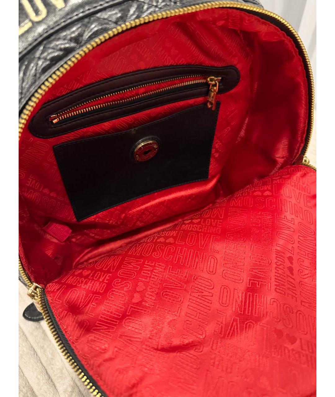 LOVE MOSCHINO Черный рюкзак из искусственной кожи, фото 4
