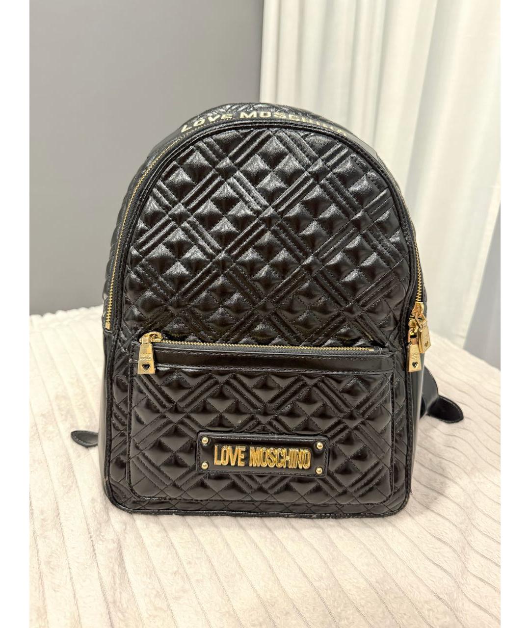 LOVE MOSCHINO Черный рюкзак из искусственной кожи, фото 9