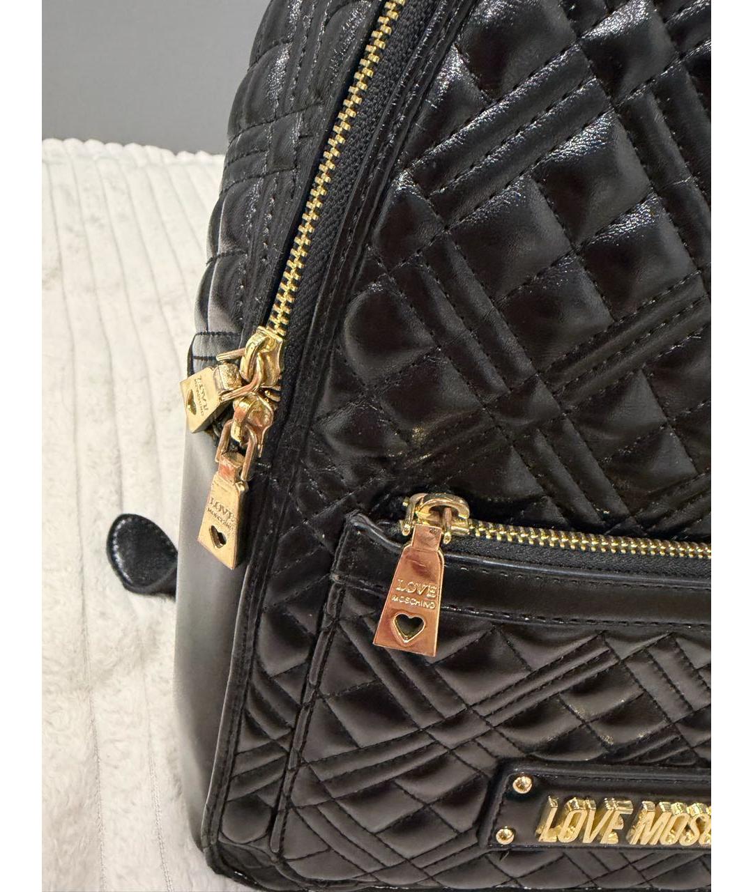 LOVE MOSCHINO Черный рюкзак из искусственной кожи, фото 8