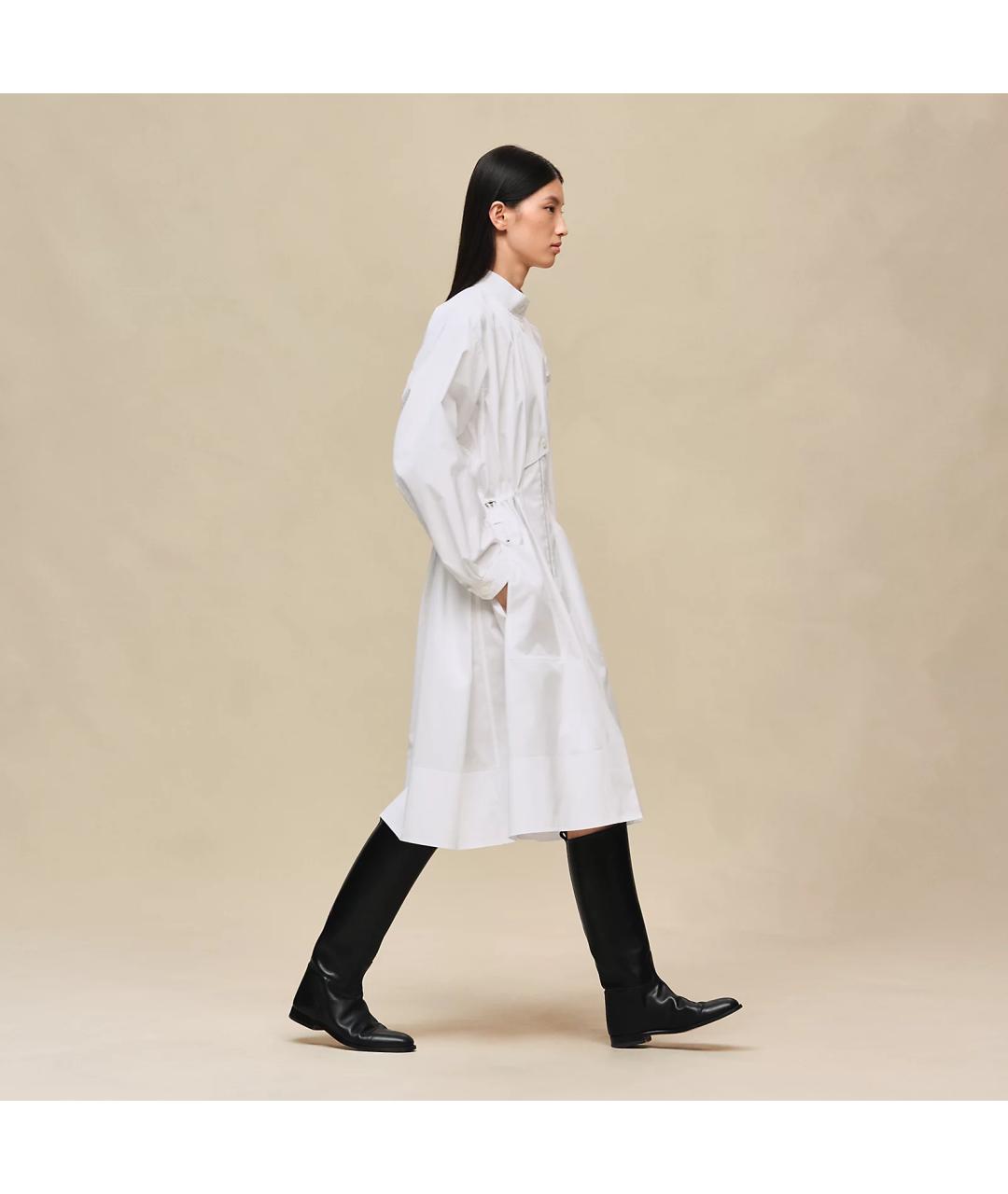 HERMES Белое хлопковое платье, фото 2