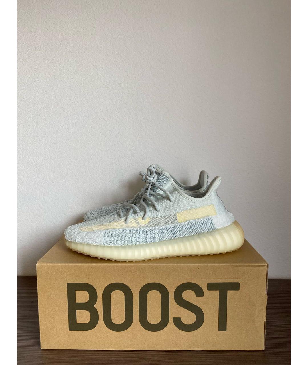 ADIDAS YEEZY Голубые текстильные низкие кроссовки / кеды, фото 4