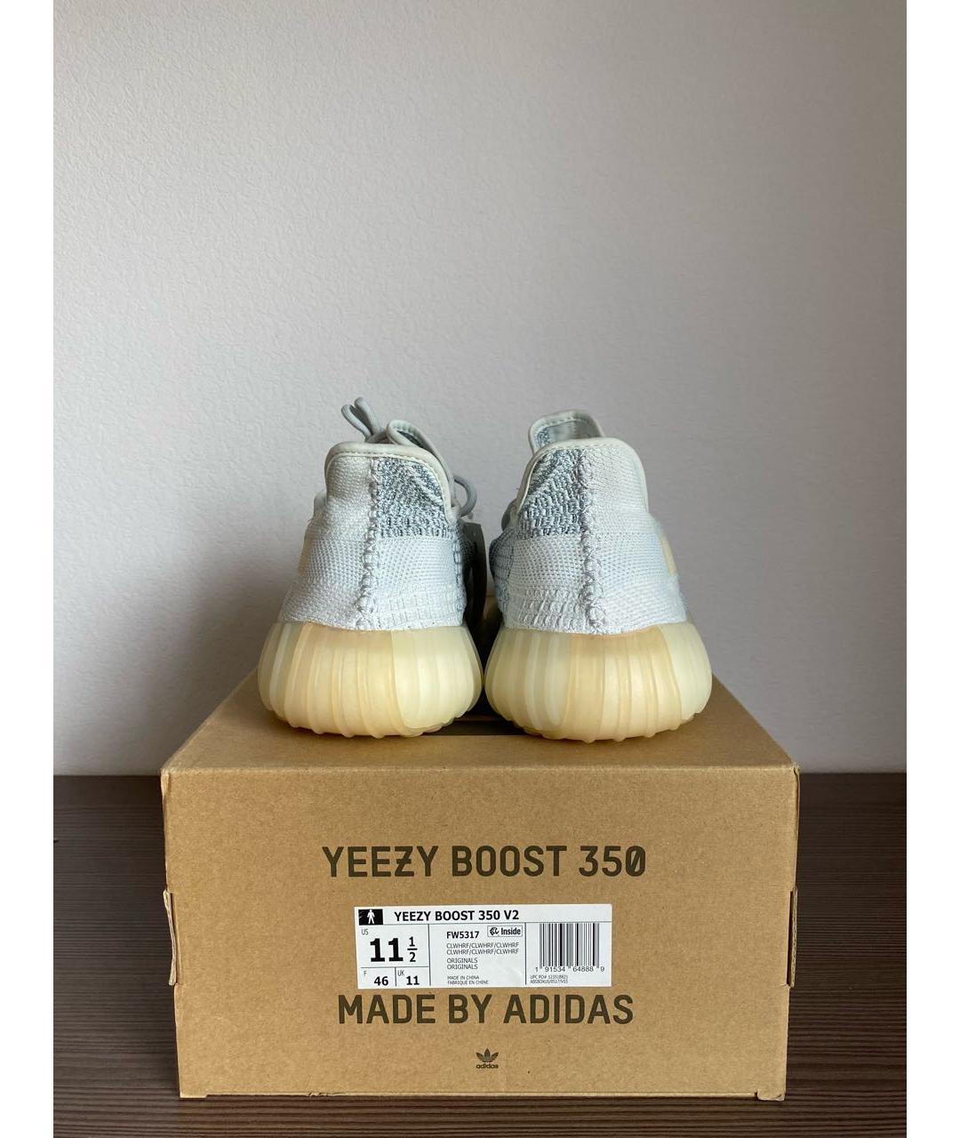 ADIDAS YEEZY Голубые текстильные низкие кроссовки / кеды, фото 6