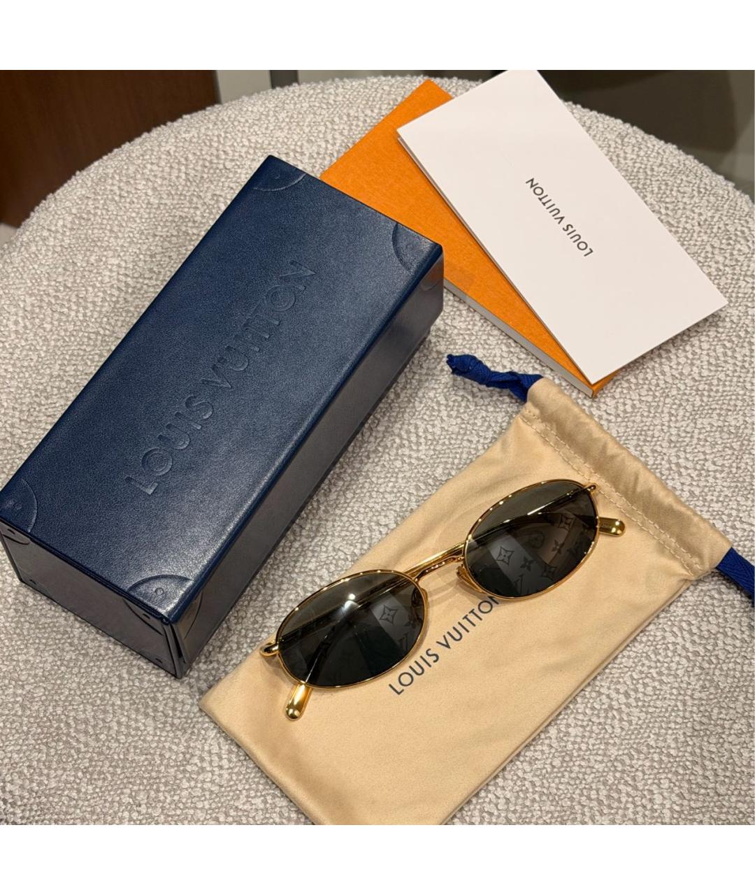 LOUIS VUITTON Синие металлические солнцезащитные очки, фото 7