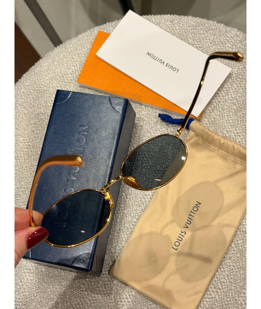 LOUIS VUITTON Синие металлические солнцезащитные очки, фото 5