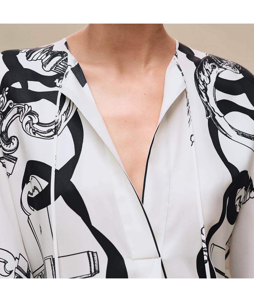 HERMES Белое шелковое платье, фото 6