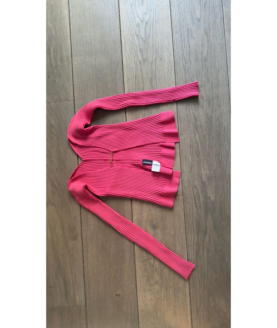 JACQUEMUS Розовый вискозный кардиган, фото 4