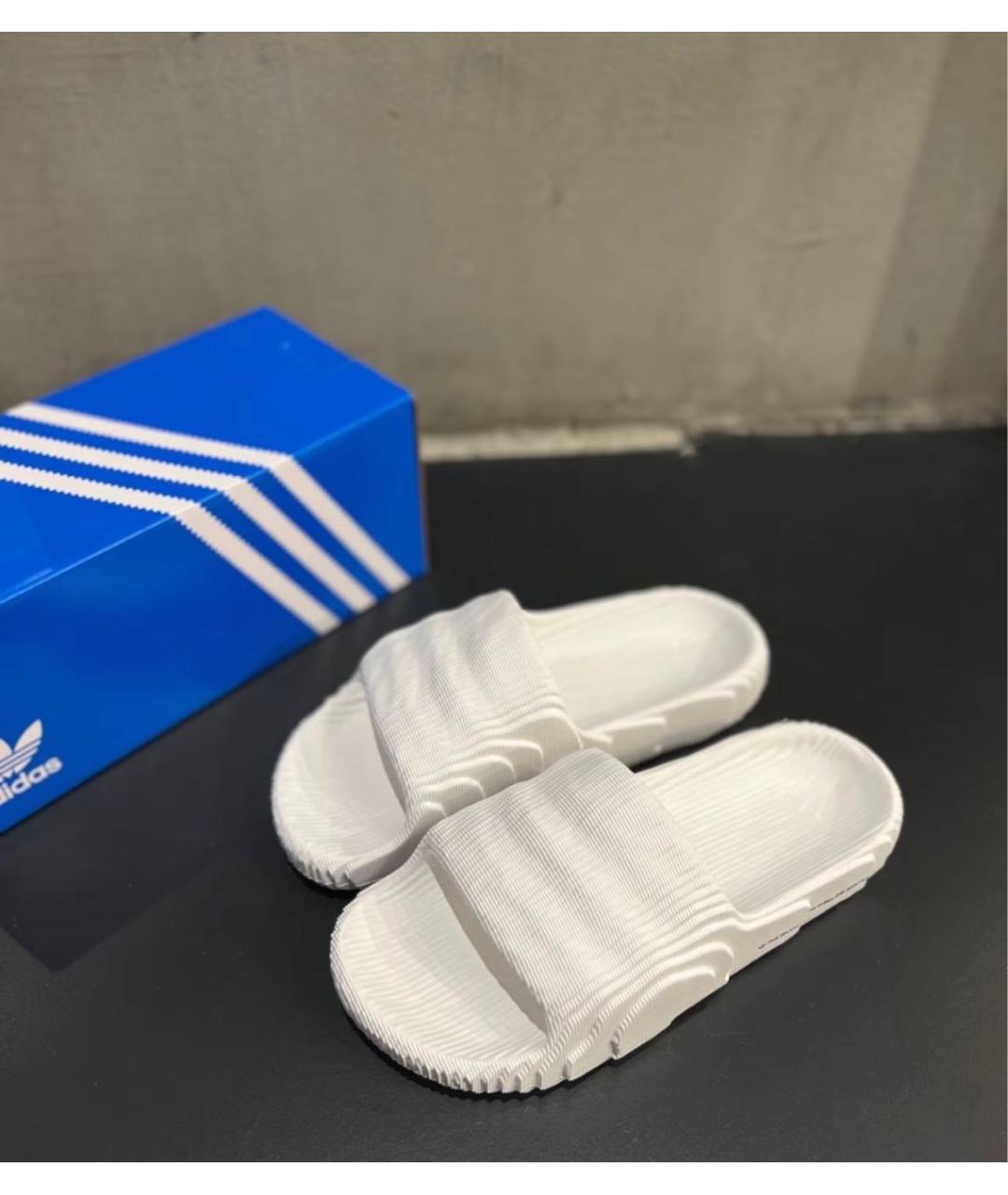 ADIDAS Бежевые резиновые шлепанцы, фото 2