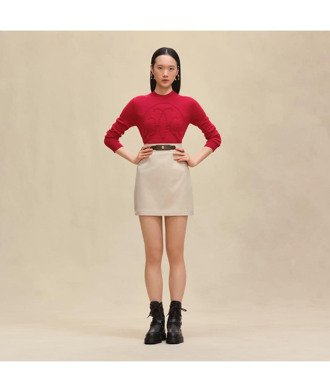 HERMES Бежевая хлопковая юбка мини, фото 6