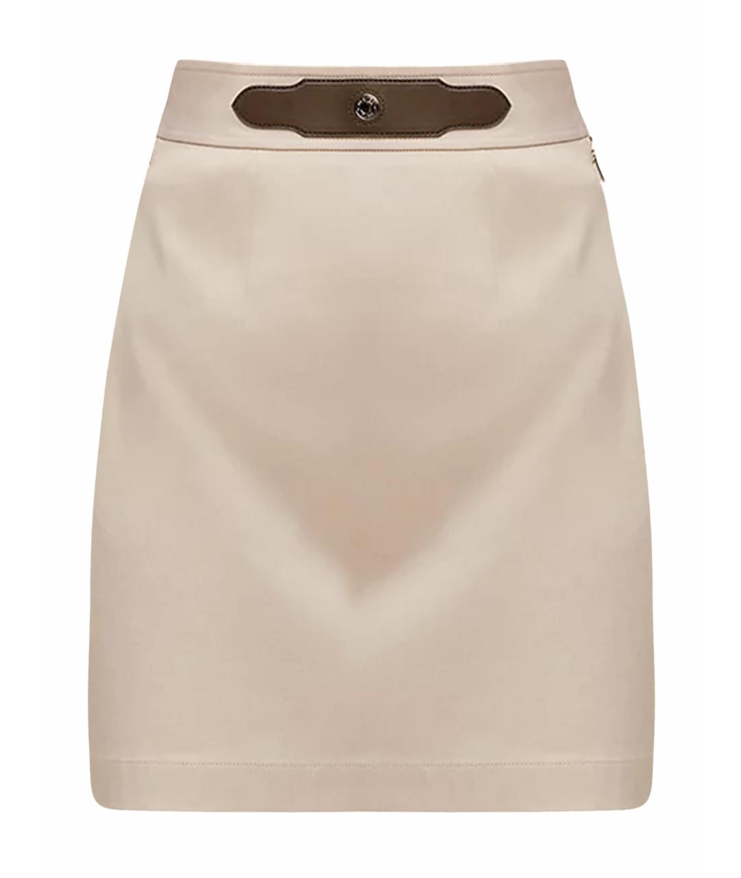 HERMES Бежевая хлопковая юбка мини, фото 1