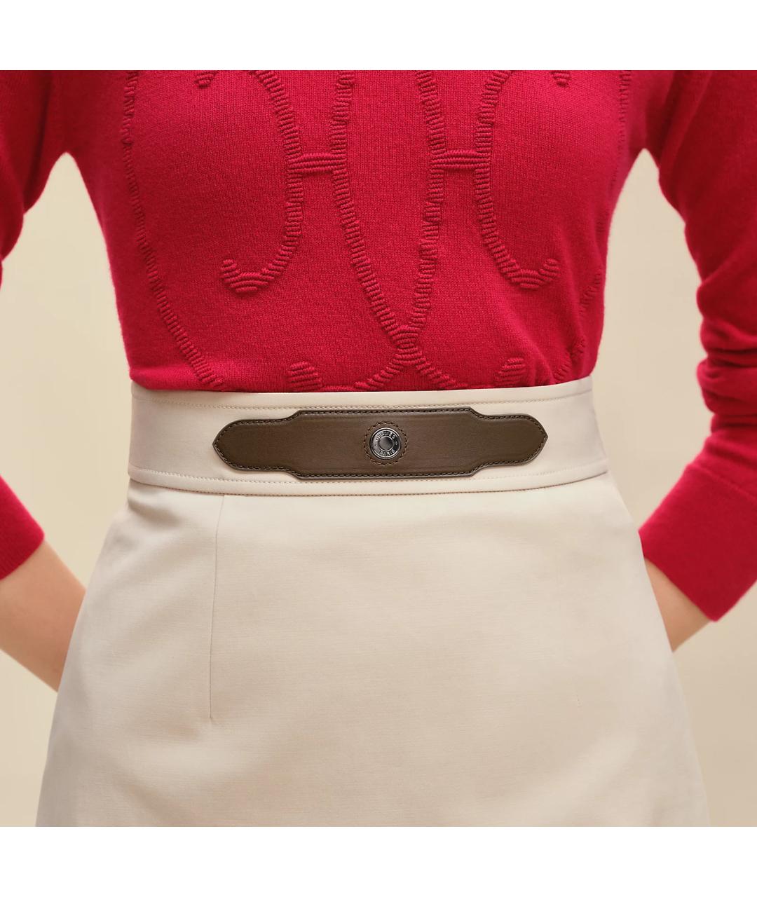 HERMES Бежевая хлопковая юбка мини, фото 4