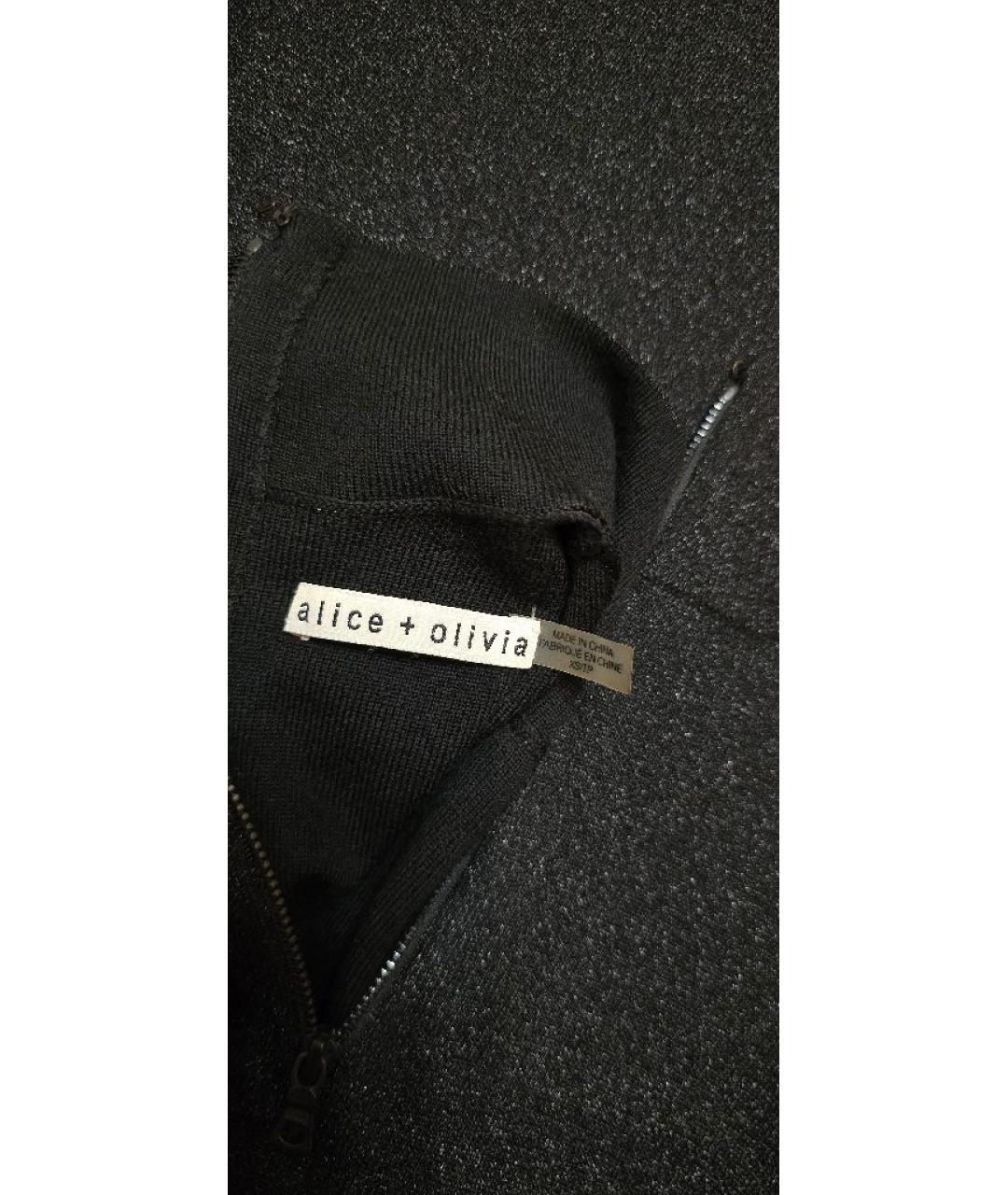 ALICE+OLIVIA Черное шерстяное коктейльное платье, фото 6