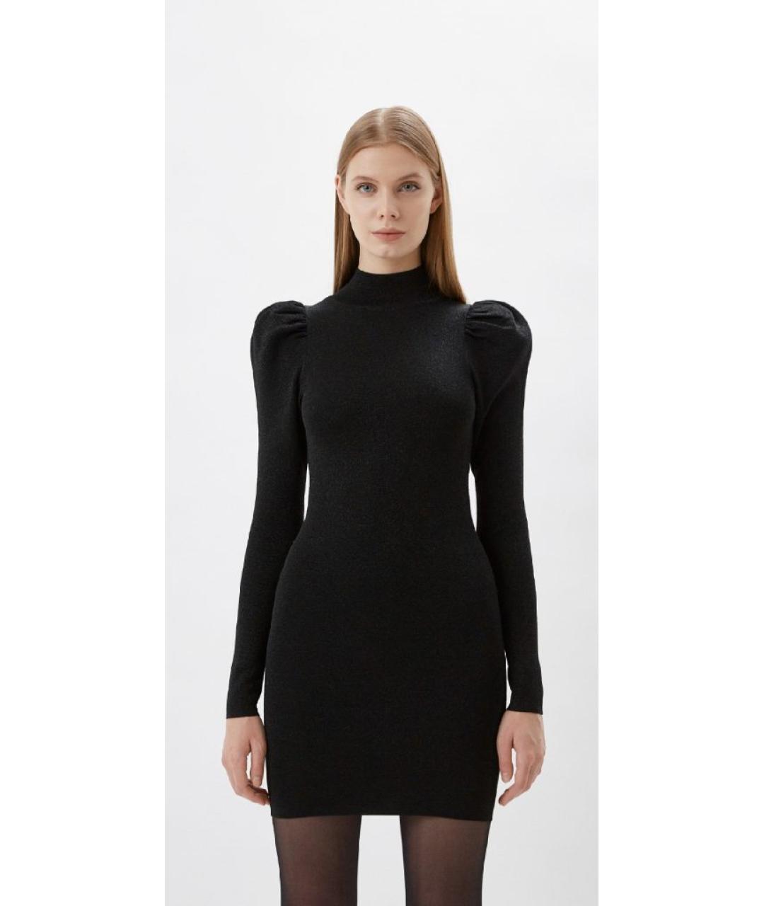 ALICE+OLIVIA Черное шерстяное коктейльное платье, фото 3