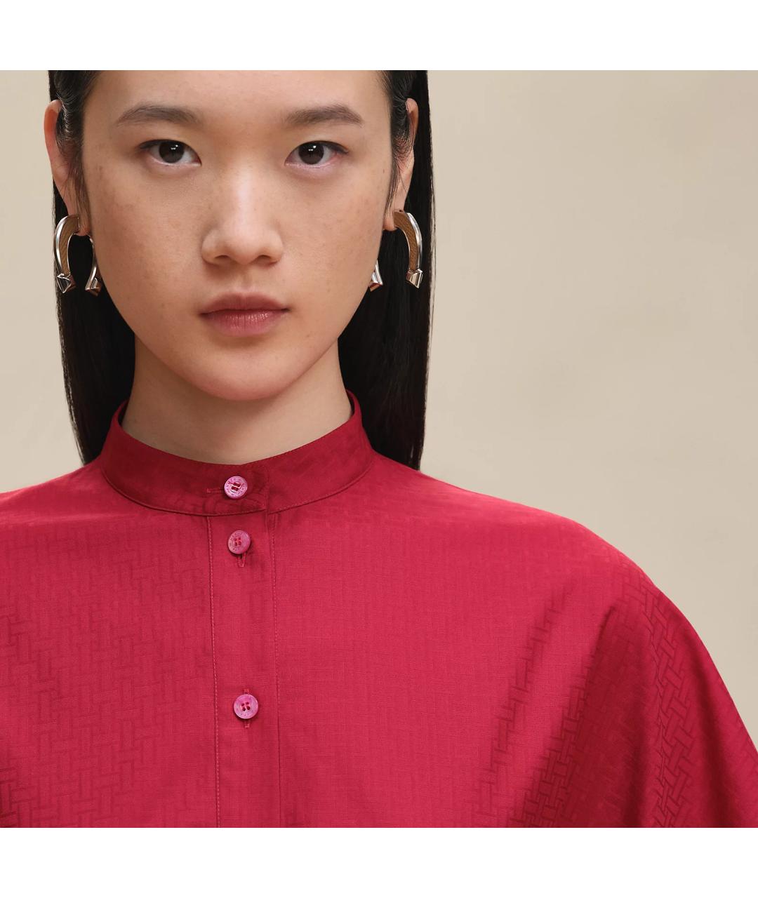 HERMES Красное хлопковое повседневное платье, фото 4