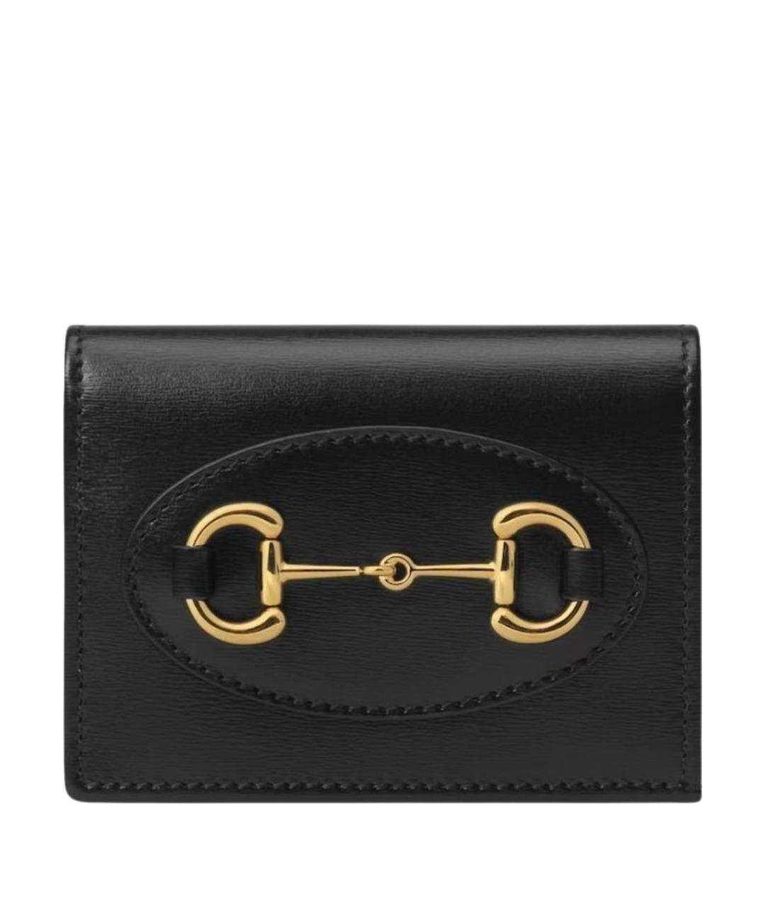 GUCCI Черный кожаный кошелек, фото 1