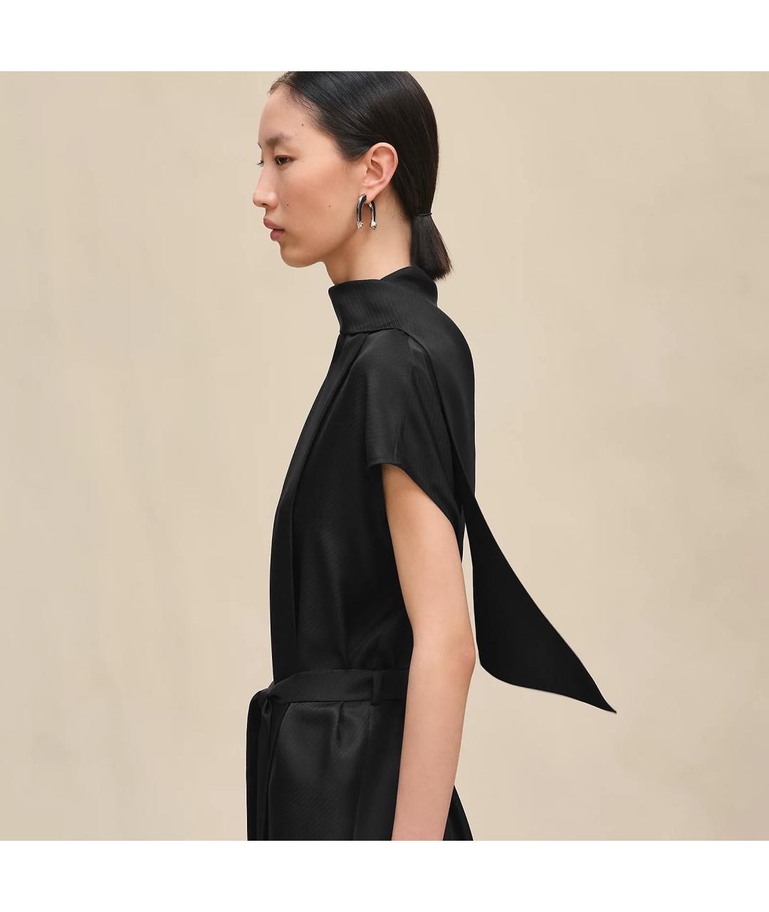HERMES Черное шелковое коктейльное платье, фото 5