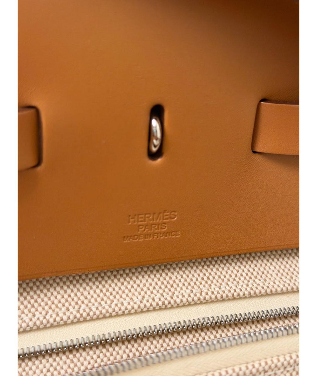 HERMES Бежевая тканевая сумка через плечо, фото 8