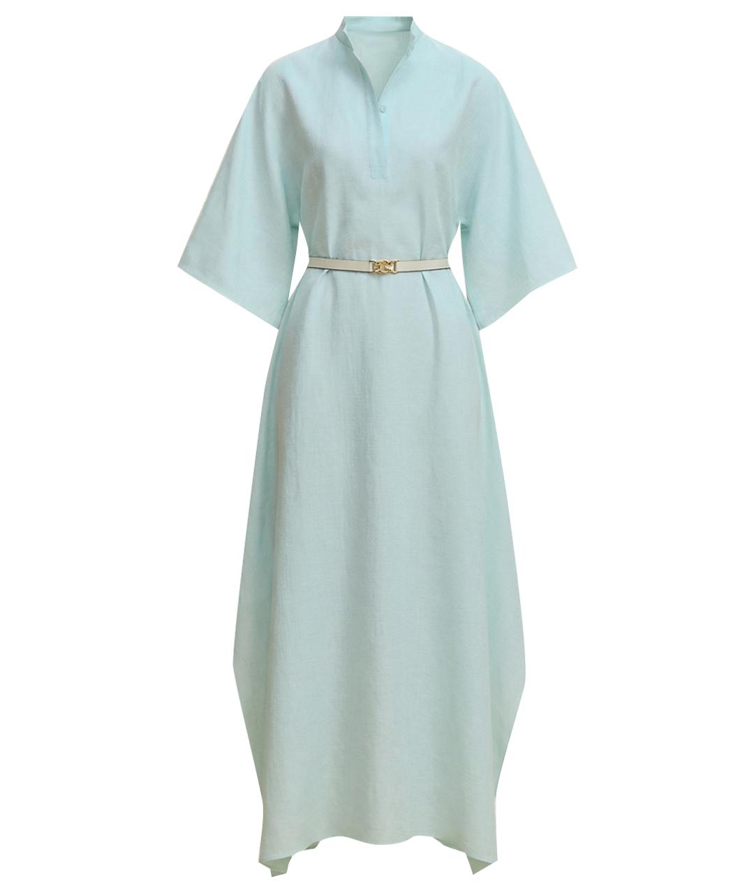 HERMES Голубое хлопковое повседневное платье, фото 1