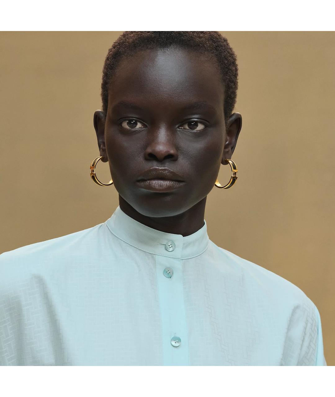 HERMES Голубое хлопковое повседневное платье, фото 5