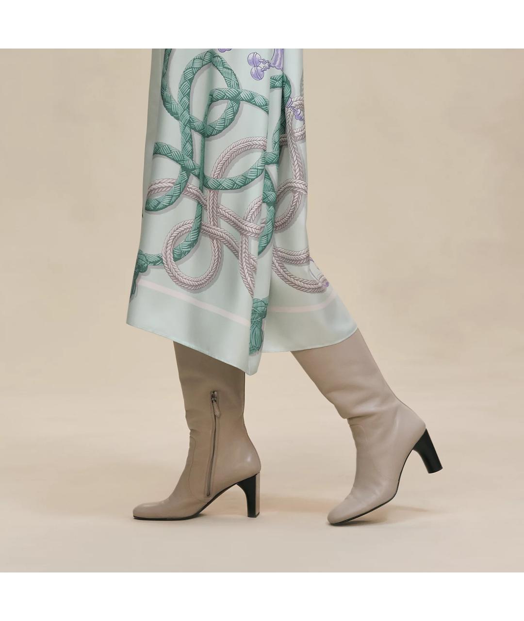 HERMES Голубое шелковое платье, фото 4