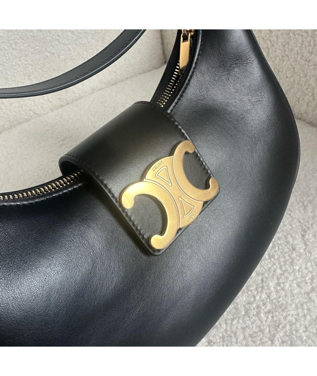 CELINE Черная кожаная сумка через плечо, фото 7