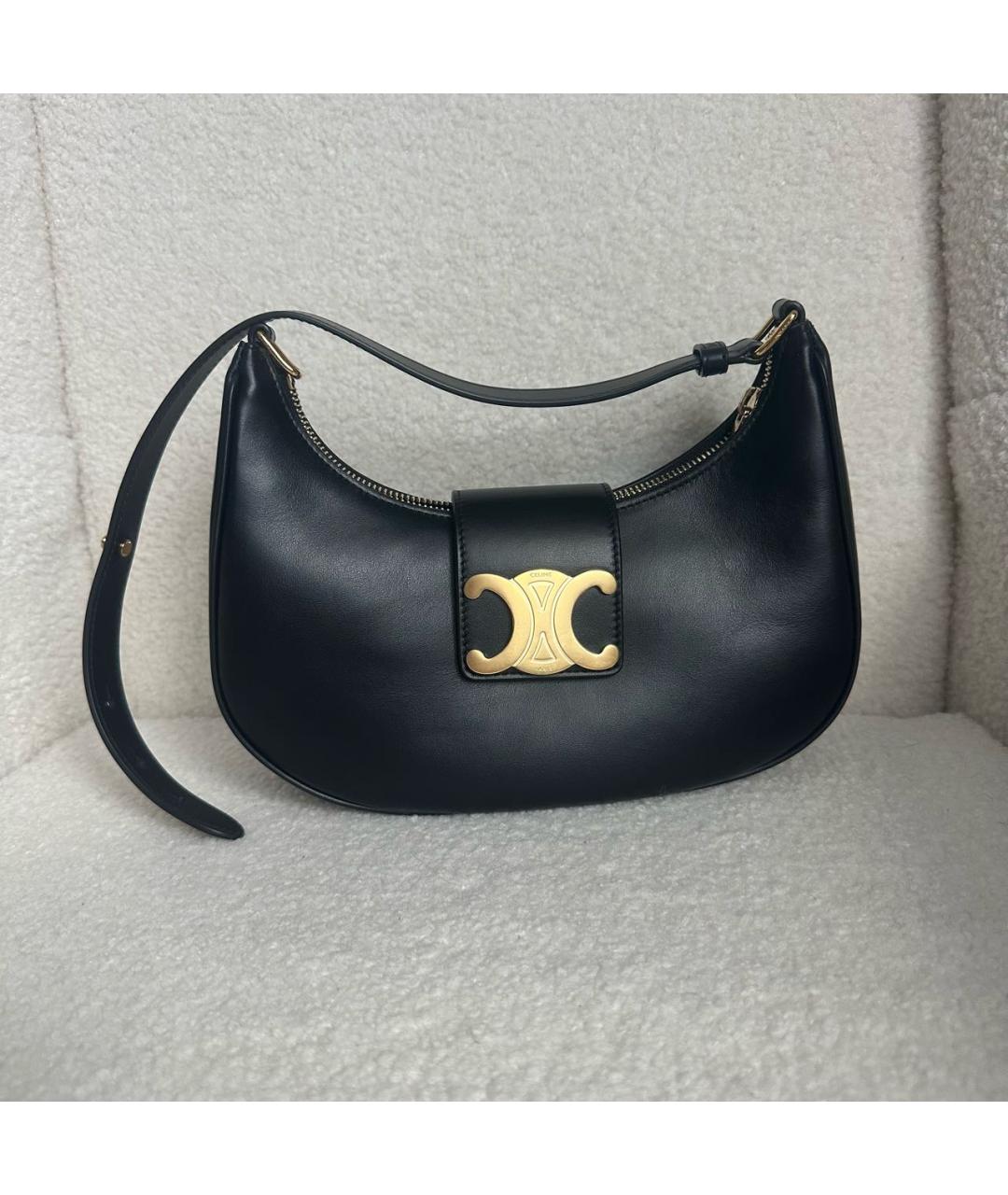 CELINE Черная кожаная сумка через плечо, фото 6