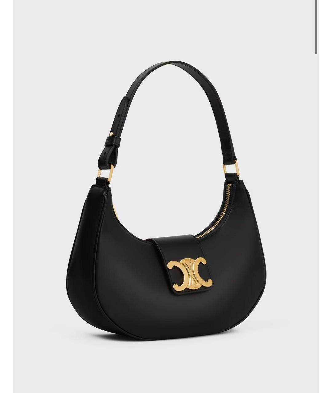 CELINE Черная кожаная сумка через плечо, фото 2