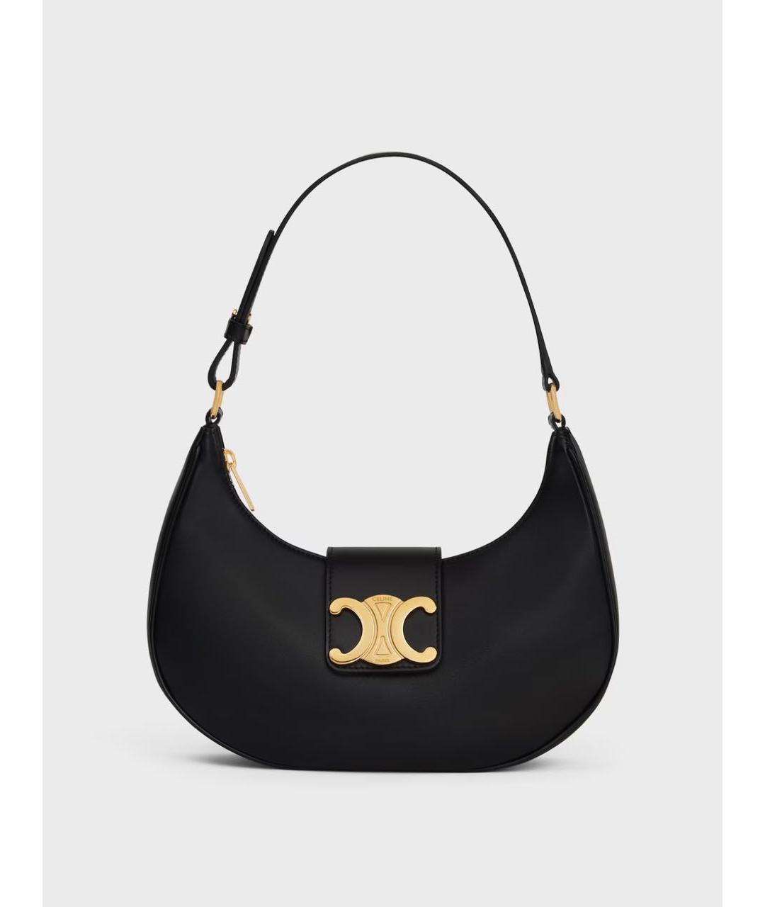 CELINE Черная кожаная сумка через плечо, фото 9