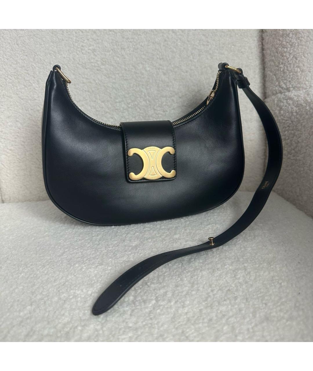 CELINE Черная кожаная сумка через плечо, фото 8