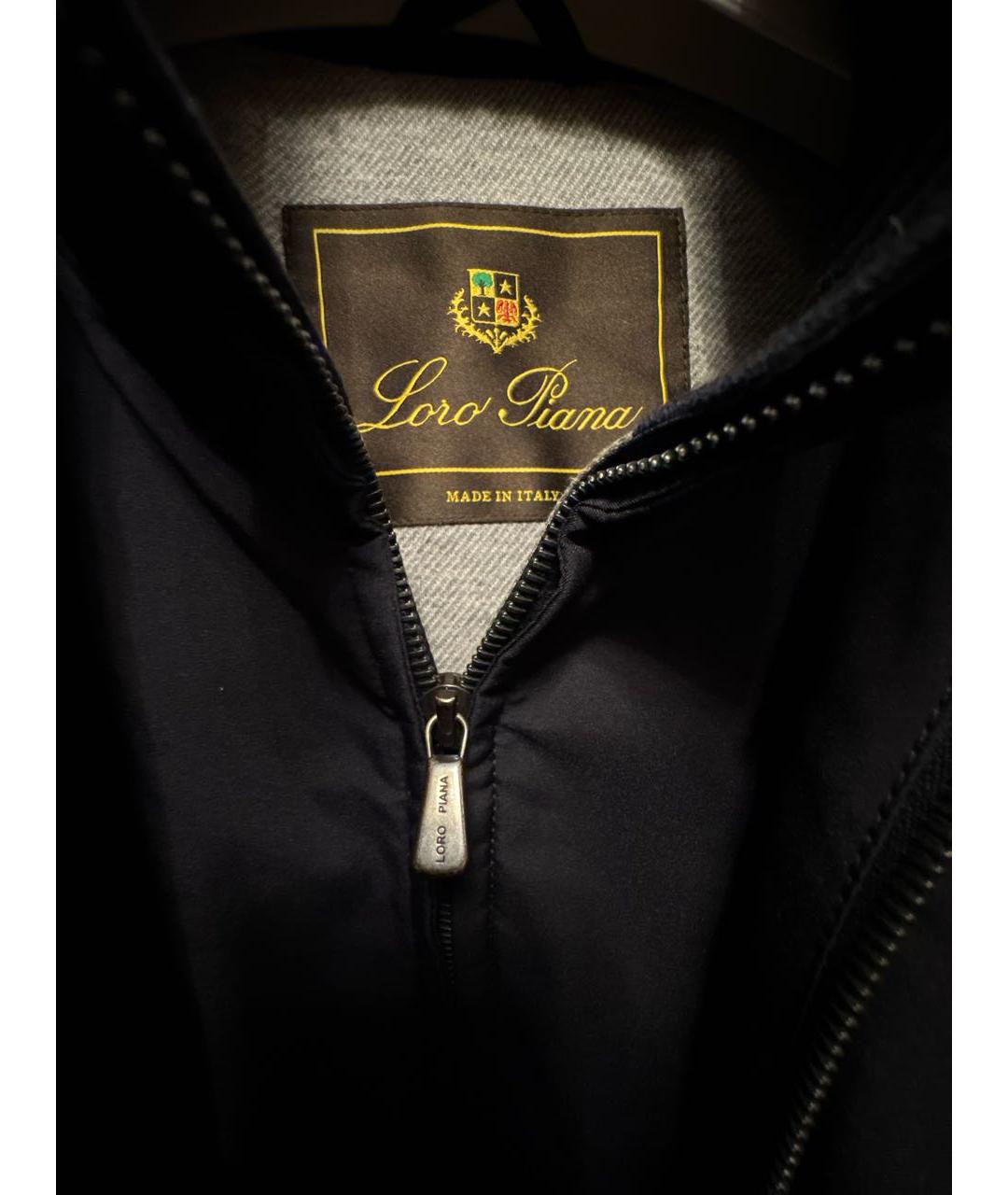 LORO PIANA Темно-синий полиамидовый пуховик, фото 6