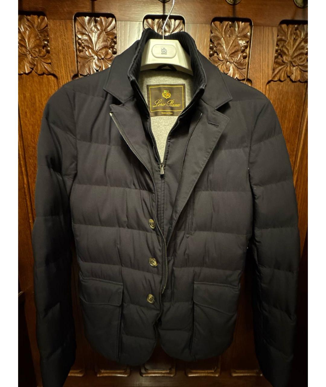 LORO PIANA Темно-синий полиамидовый пуховик, фото 5