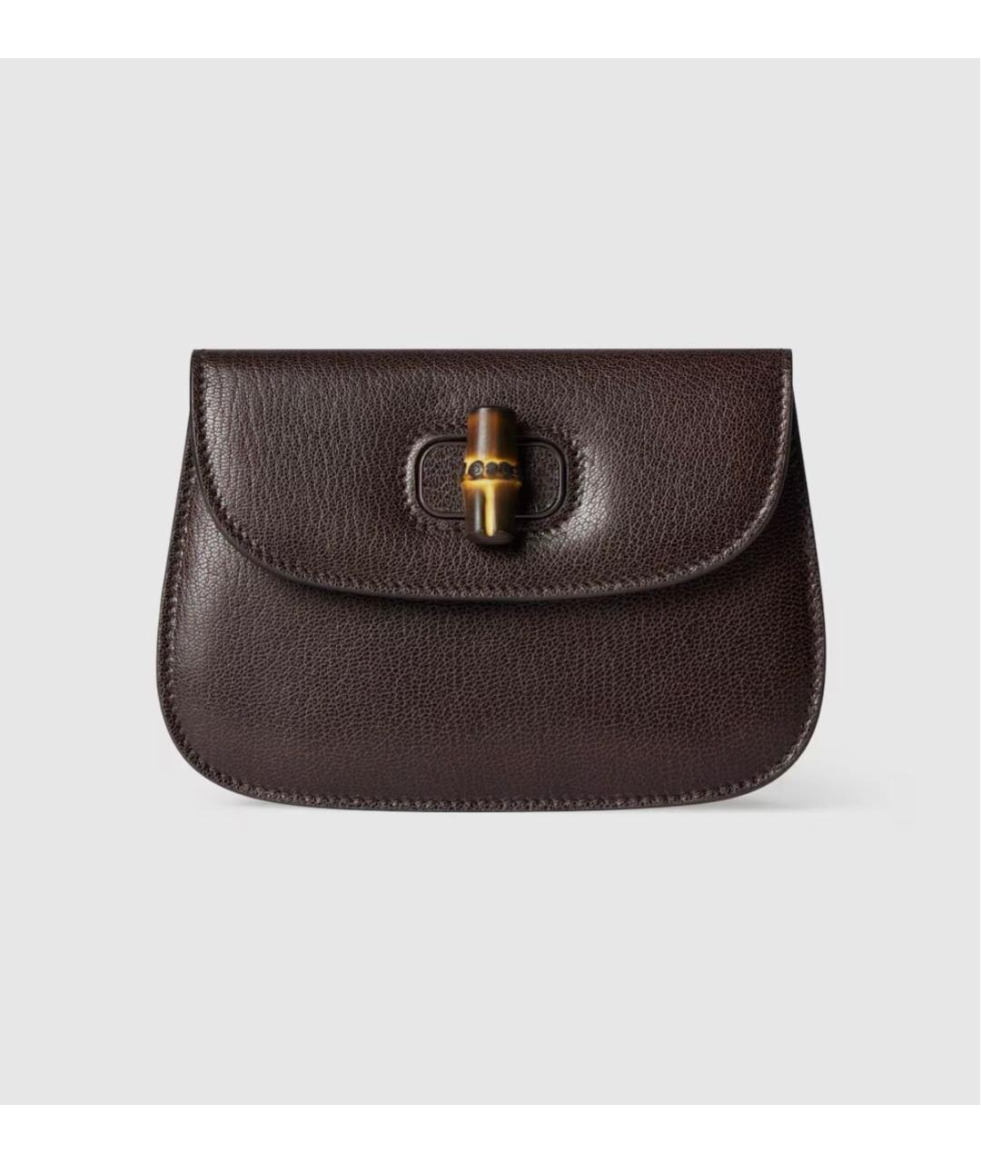 GUCCI Коричневая кожаная косметичка, фото 5