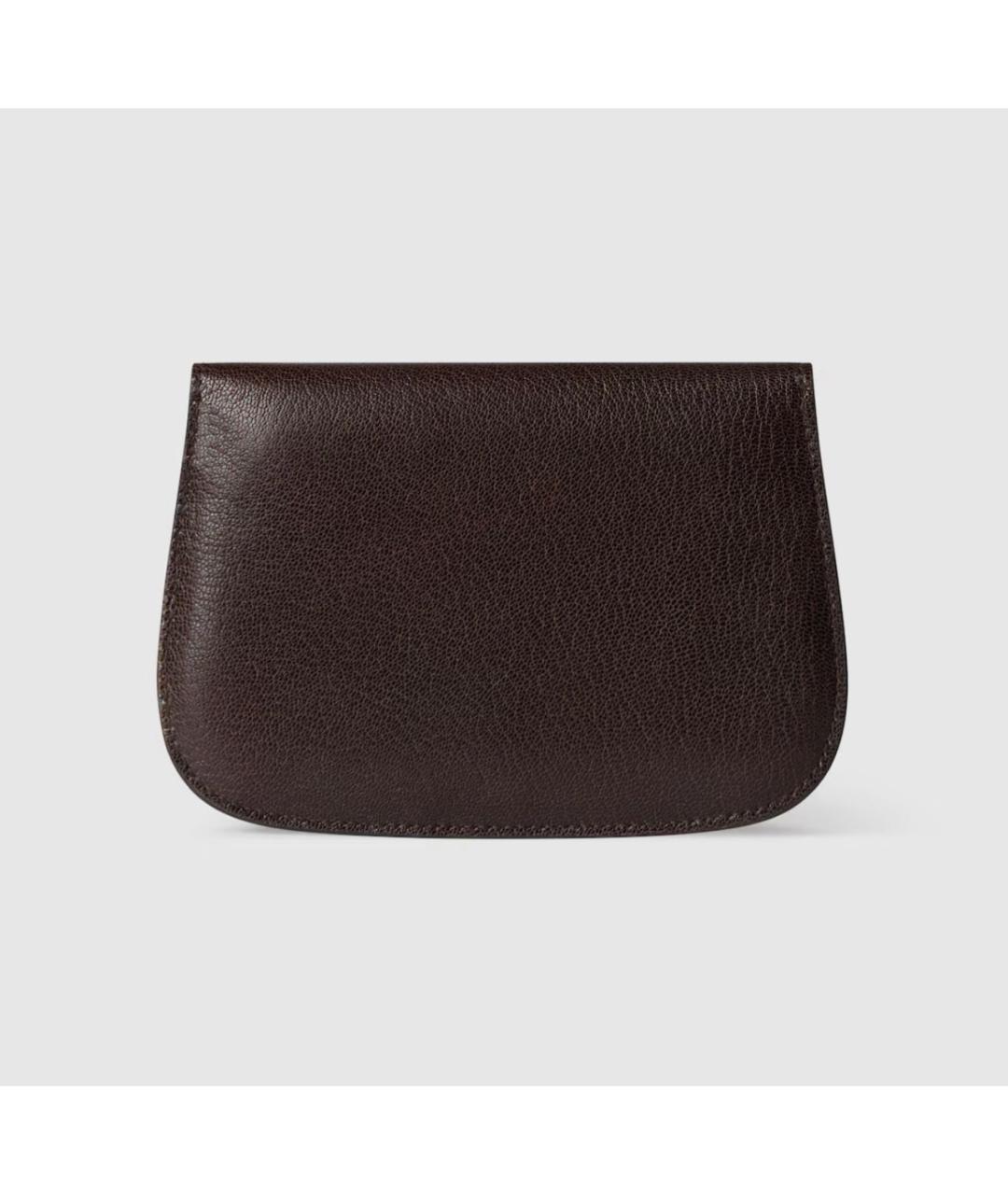 GUCCI Коричневая кожаная косметичка, фото 4