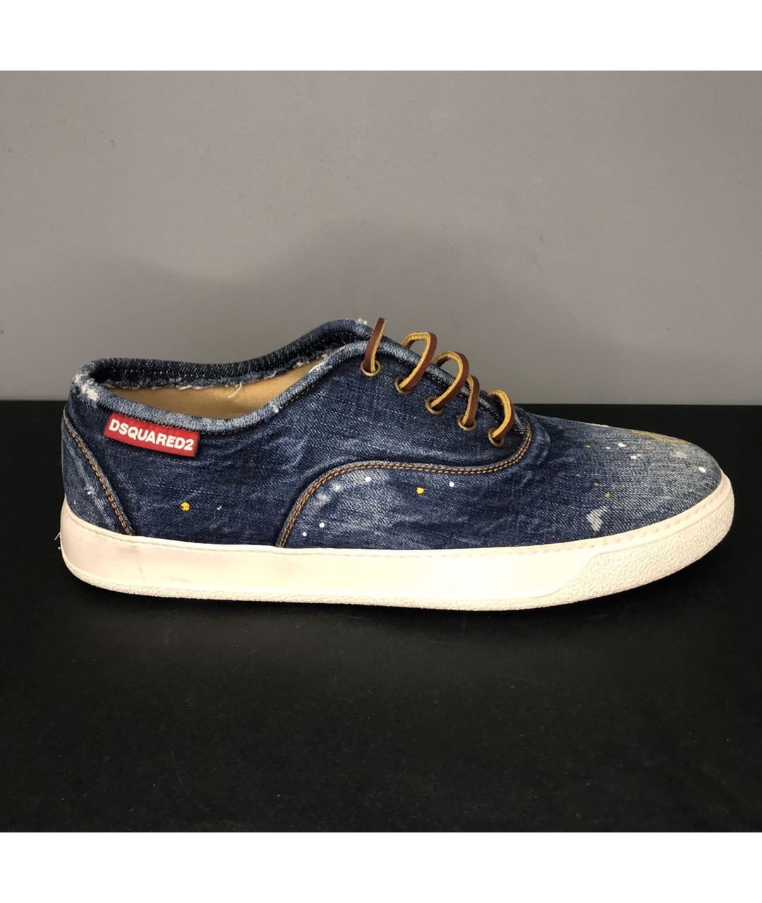 DSQUARED2 Синие текстильные низкие кроссовки / кеды, фото 7