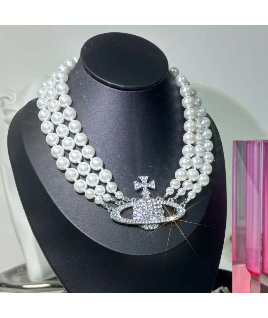 VIVIENNE WESTWOOD Белое жемчужное колье, фото 4