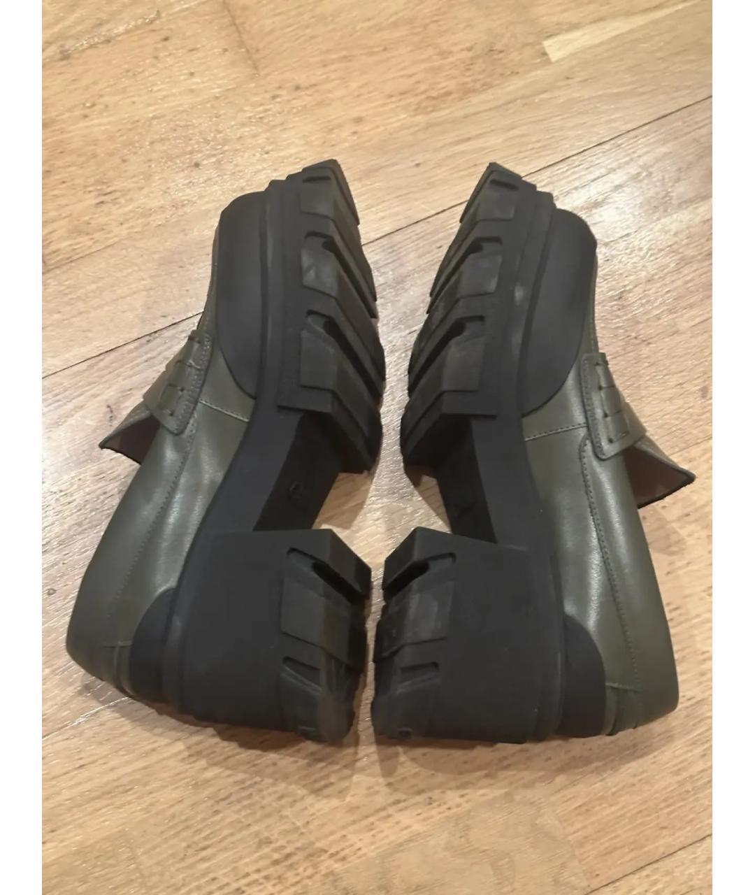 GANNI Хаки кожаные лоферы, фото 5