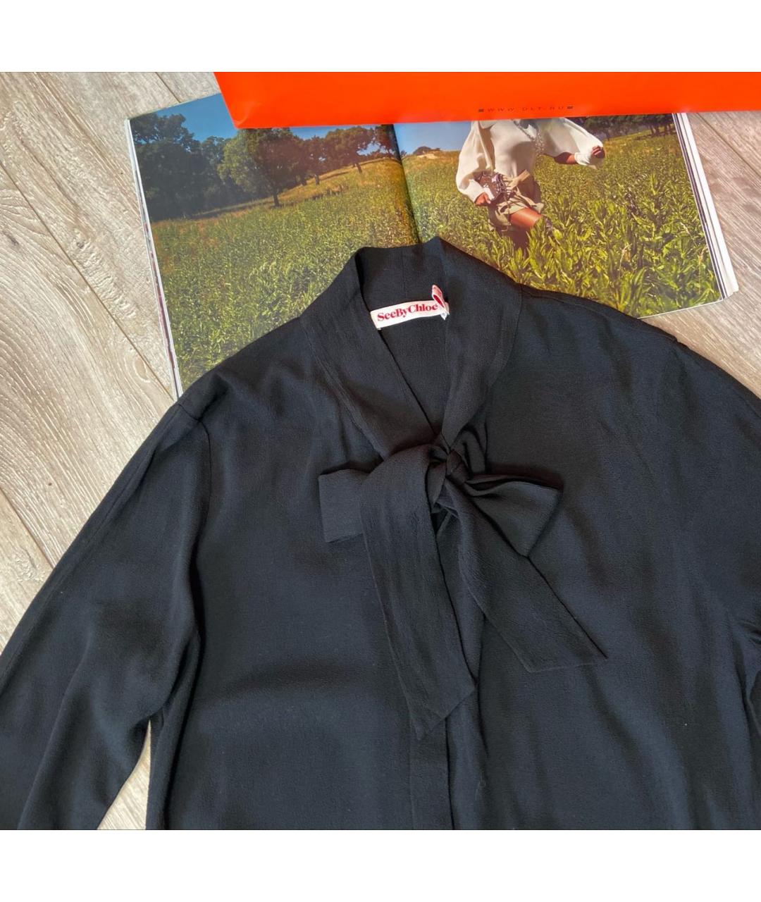 SEE BY CHLOE Черный шелковый комбинезон, фото 3