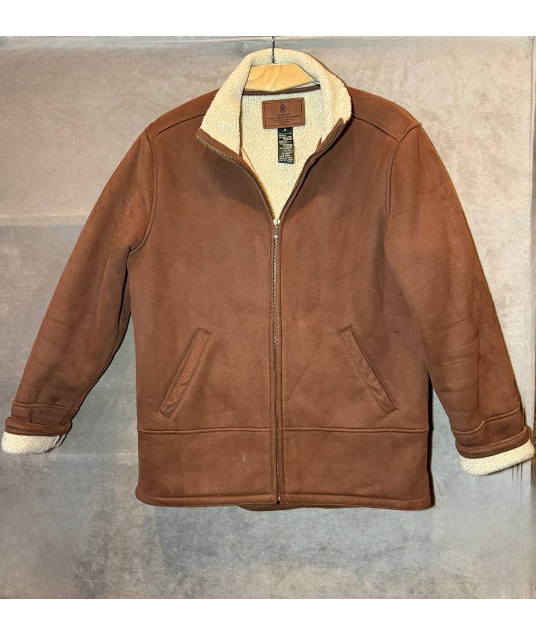 RALPH LAUREN Коричневая полиэстеровая дубленка, фото 5