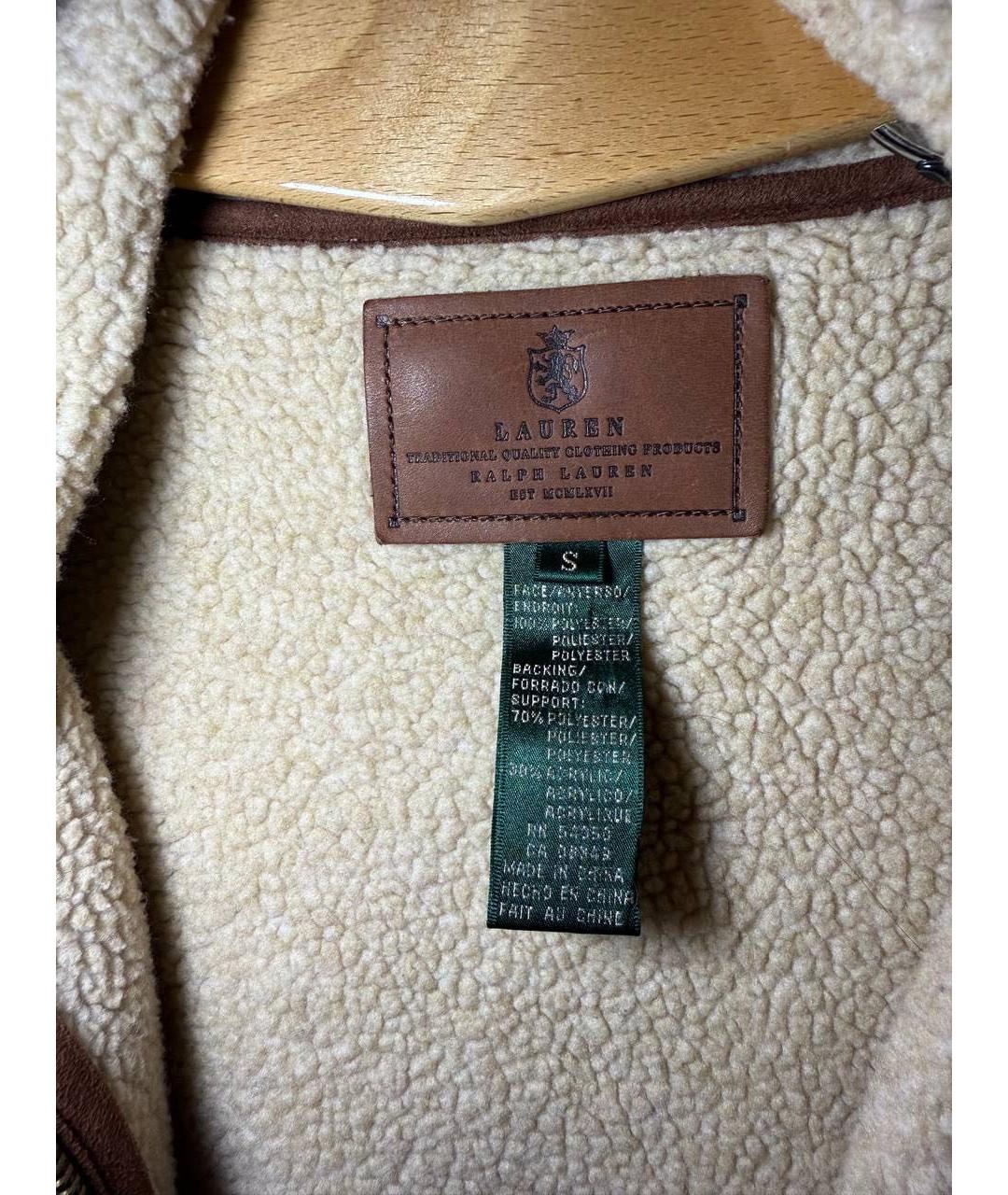 RALPH LAUREN Коричневая полиэстеровая дубленка, фото 4