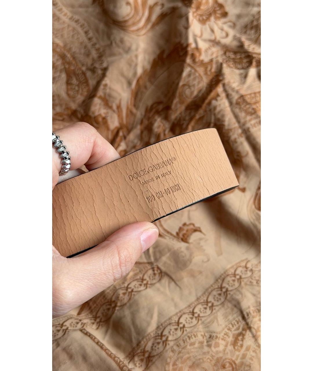 DOLCE&GABBANA Черный кожаный ремень, фото 2