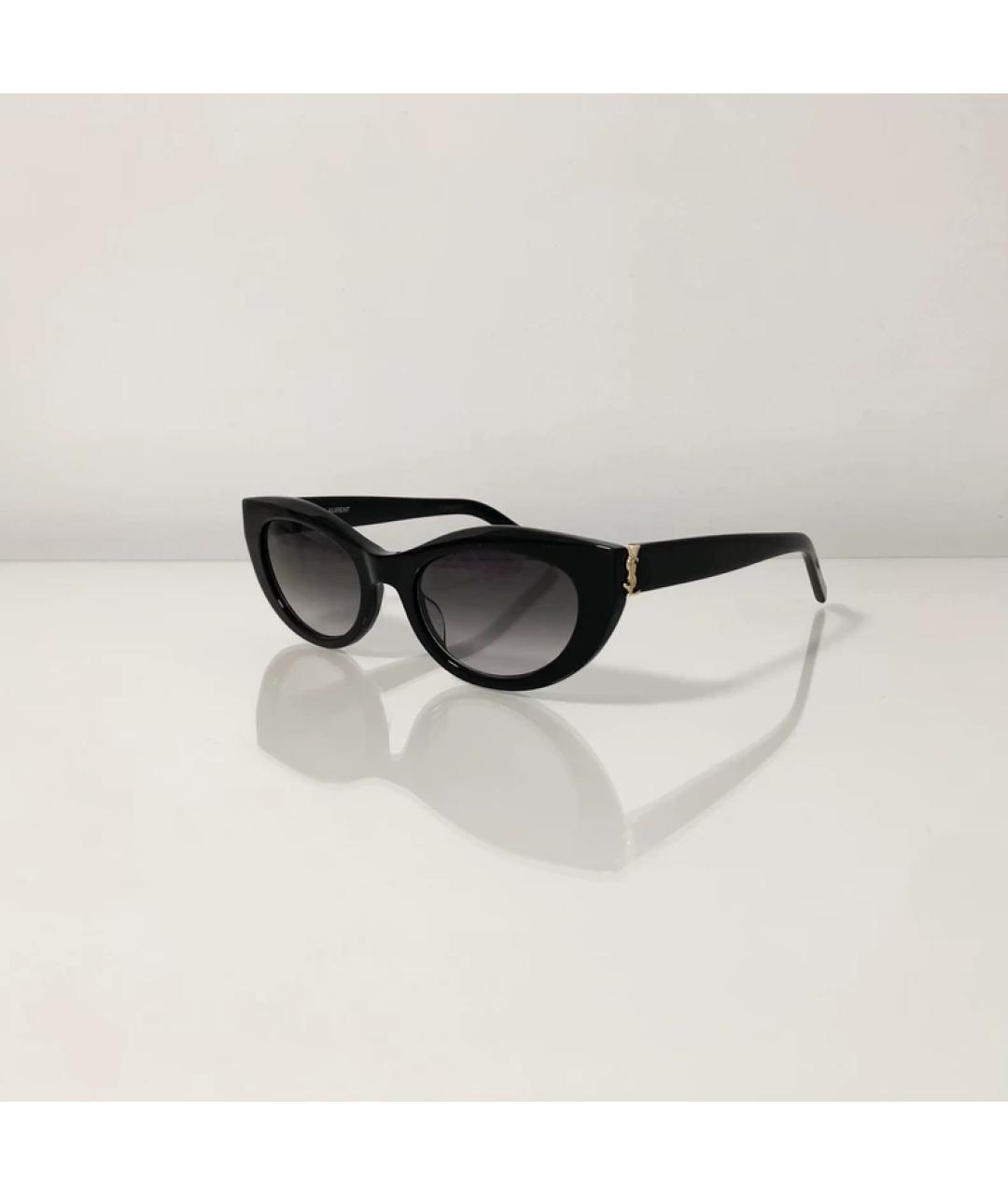SAINT LAURENT Черные пластиковые солнцезащитные очки, фото 2
