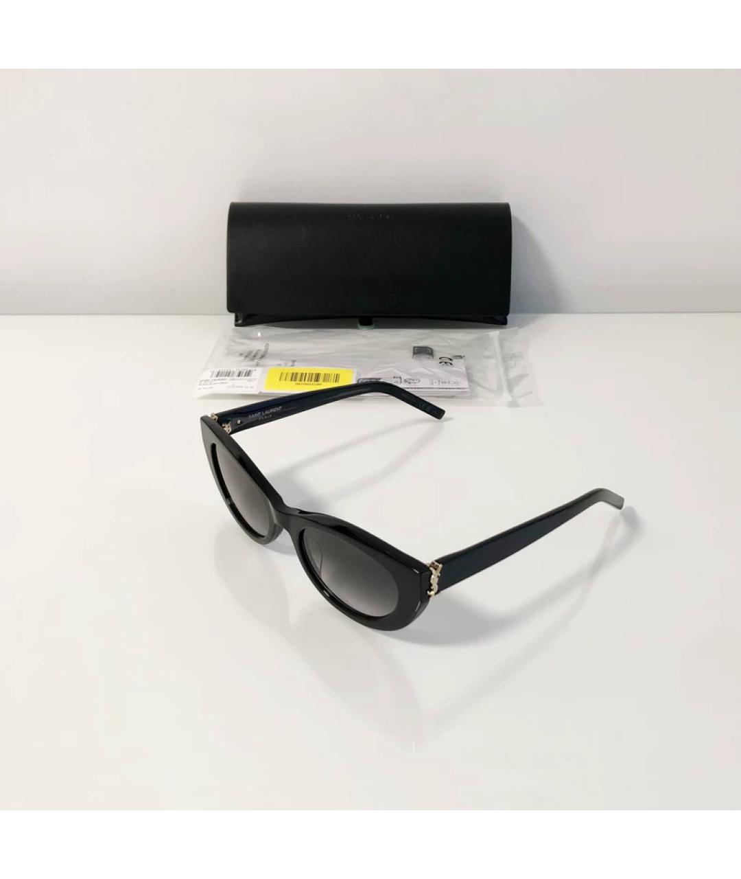 SAINT LAURENT Черные пластиковые солнцезащитные очки, фото 5