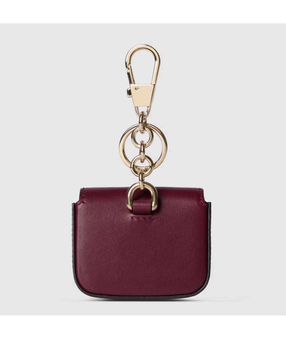GUCCI Бордовая ключница, фото 4