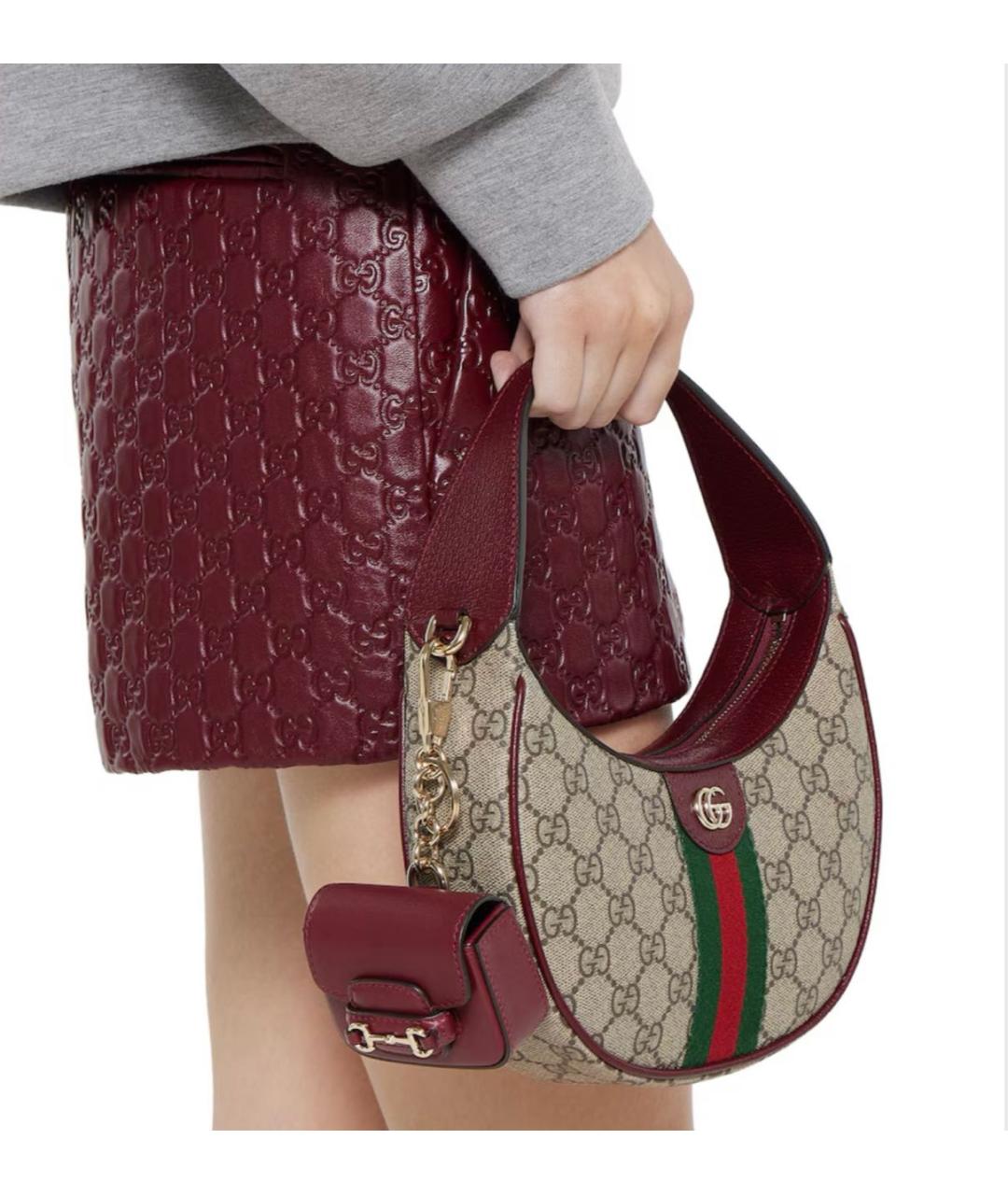 GUCCI Бордовая ключница, фото 3