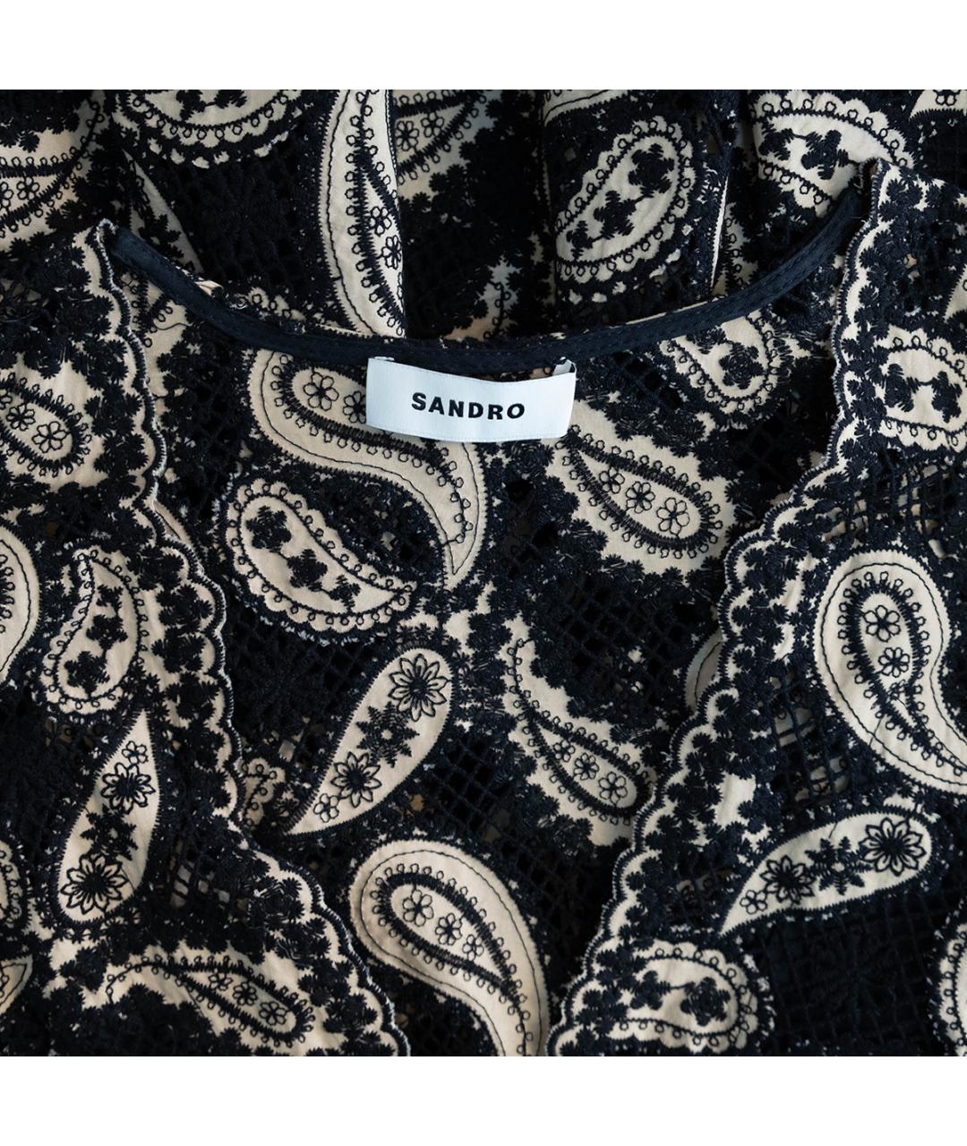 SANDRO Черное хлопковое повседневное платье, фото 3