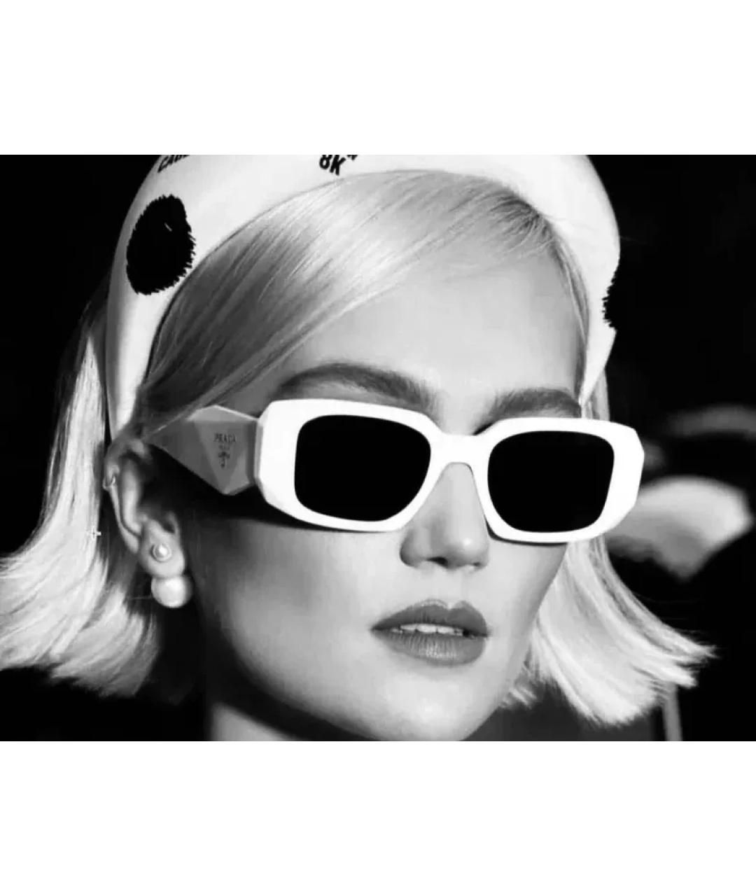 CHANEL Белые пластиковые солнцезащитные очки, фото 3